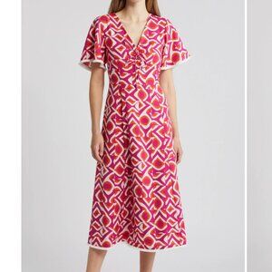 TAHARI ASL Geo Print Midi Dress - NWT - Size 8P